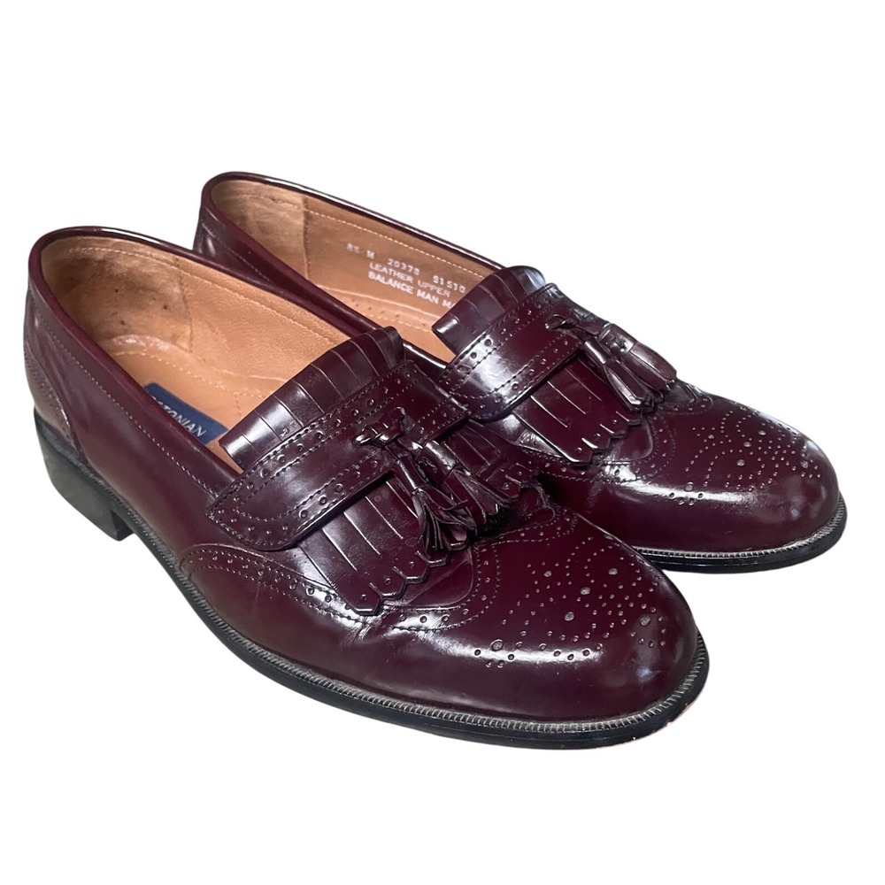 Vintage 90s Bostonian Classics First Flex Kilroy Wingtip Leather Loafers Men 8.5